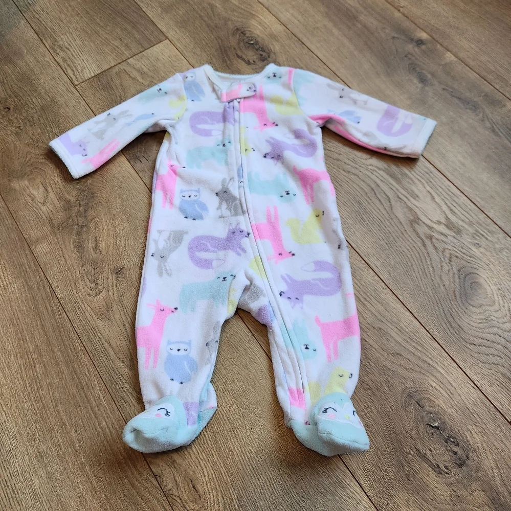 Carter's Pastel Animal Print Kids Footie